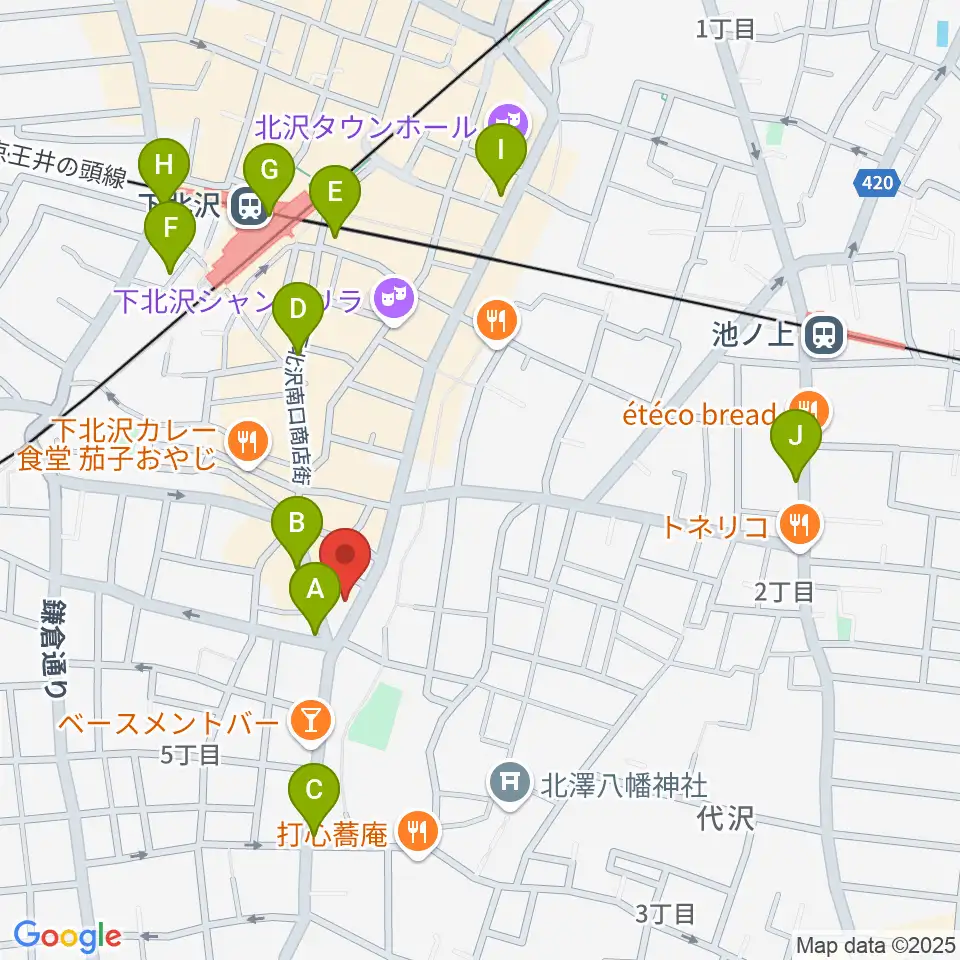 下北沢ReG周辺のコンビニエンスストア一覧地図
