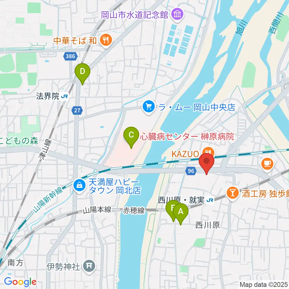 トリノス 西川原スタジオ周辺のコンビニエンスストア一覧地図