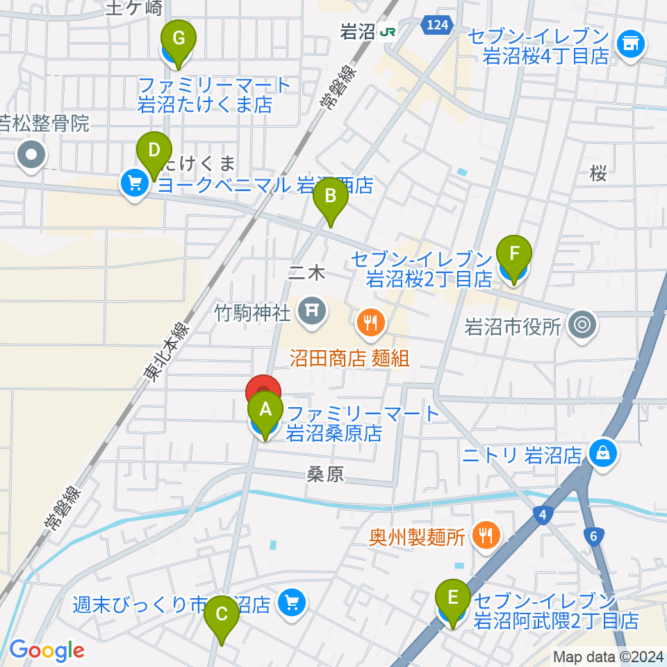 シトラスハウス周辺のコンビニエンスストア一覧地図