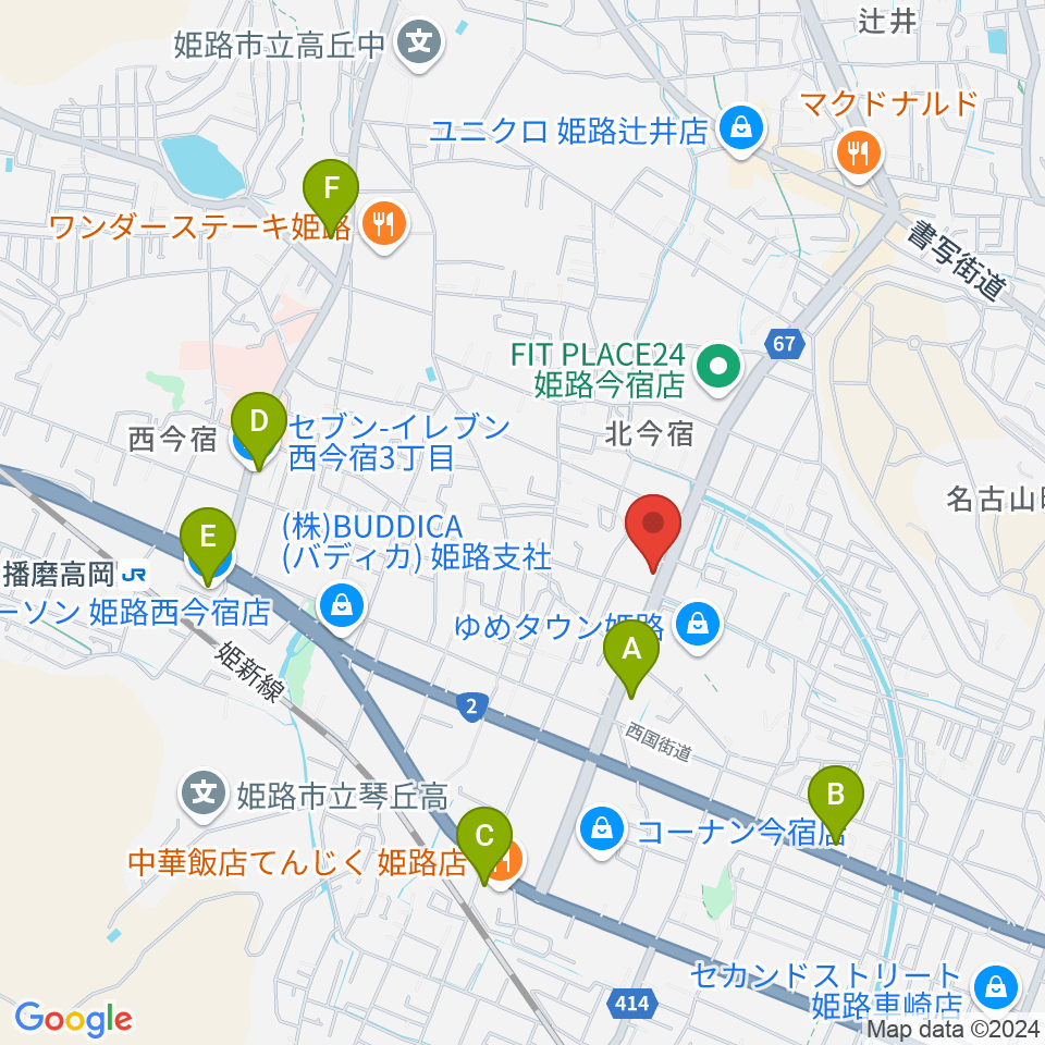 ピア音楽院周辺のコンビニエンスストア一覧地図