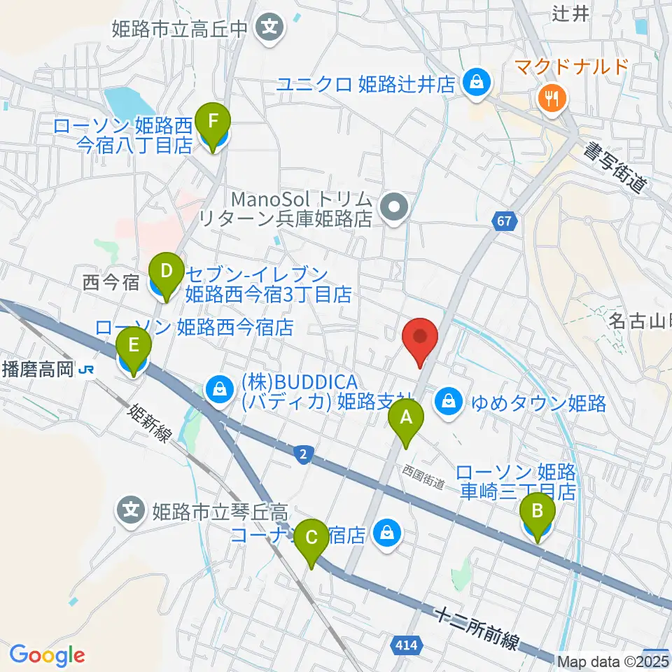 ピア音楽院周辺のコンビニエンスストア一覧地図