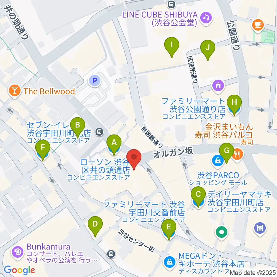 サウンドスクランブル周辺のコンビニエンスストア一覧地図