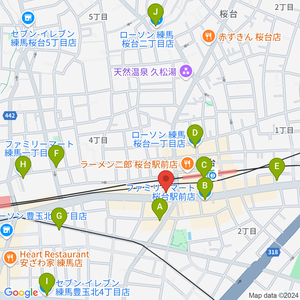 東音楽器本店周辺のコンビニエンスストア一覧地図