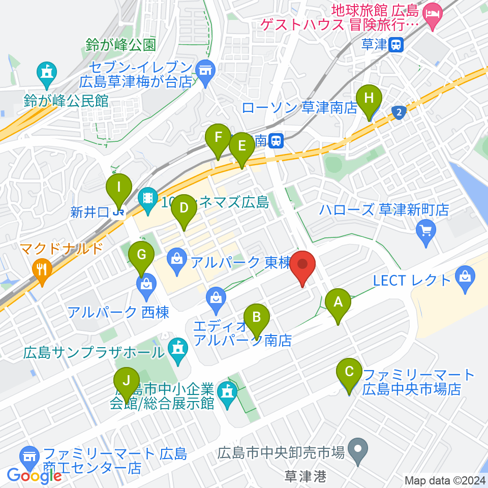 MUSIC STUDIO HIVE周辺のコンビニエンスストア一覧地図