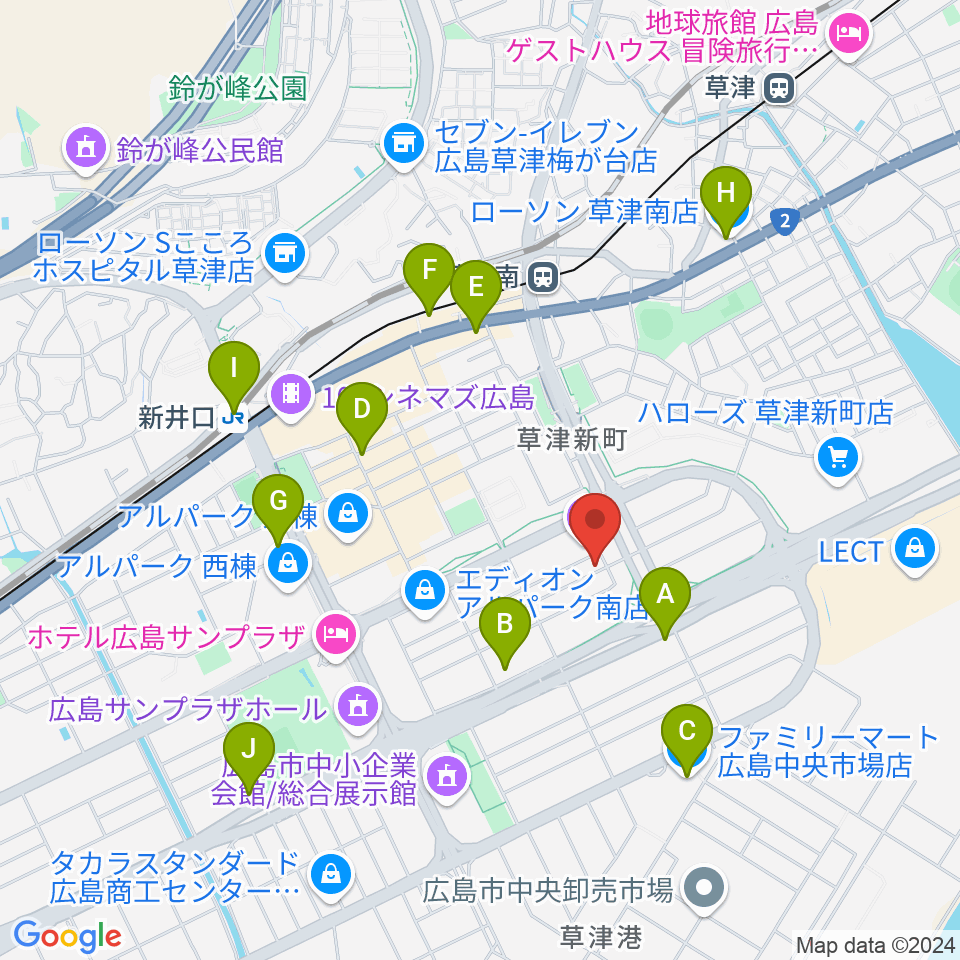 MUSIC STUDIO HIVE周辺のコンビニエンスストア一覧地図