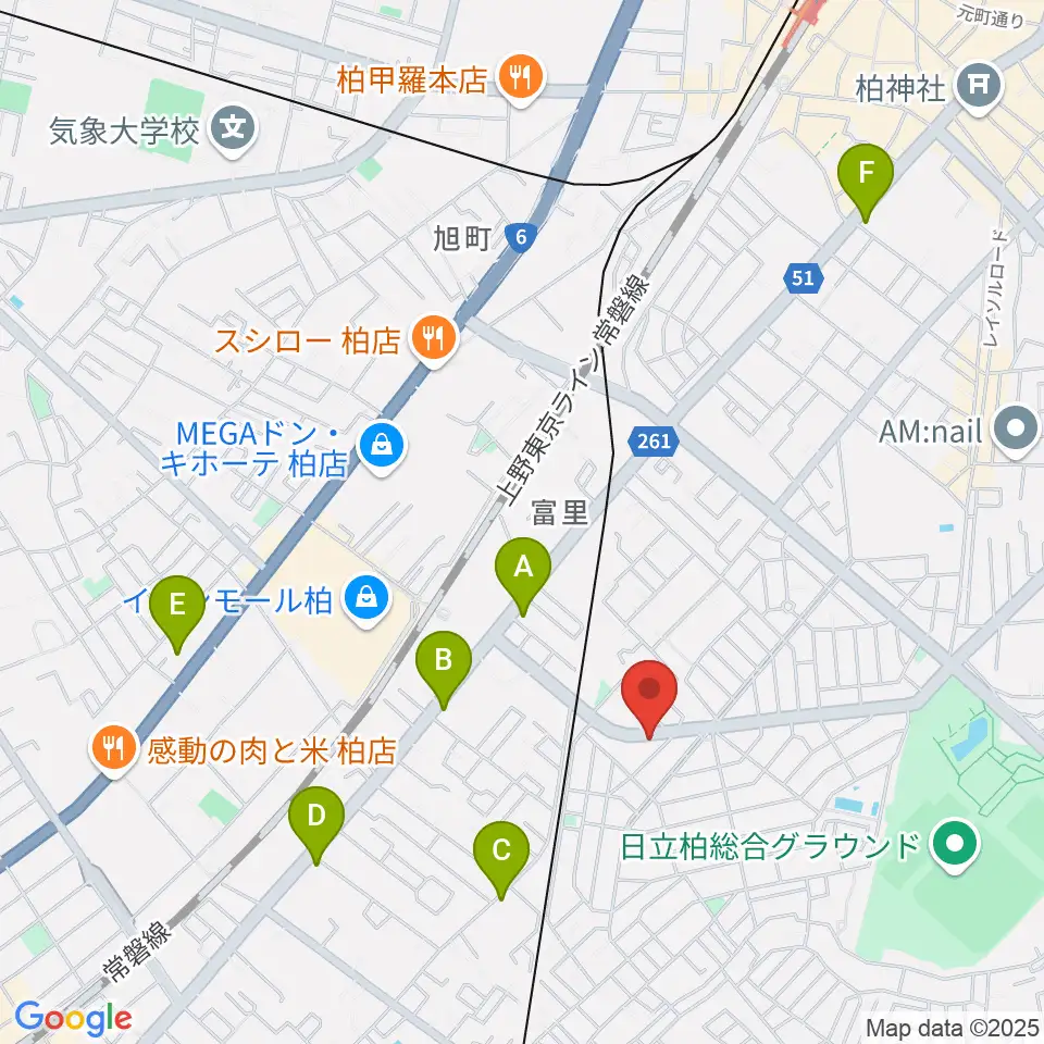 柏デスカマッジ周辺のコンビニエンスストア一覧地図