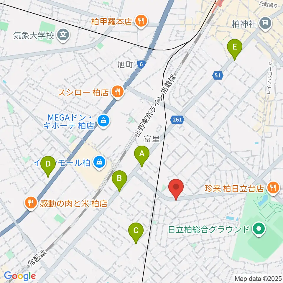 柏デスカマッジ周辺のコンビニエンスストア一覧地図
