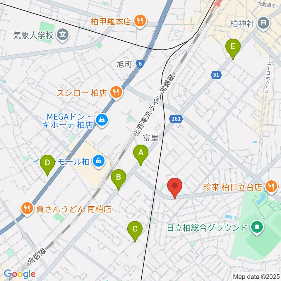 柏デスカマッジ周辺のコンビニエンスストア一覧地図