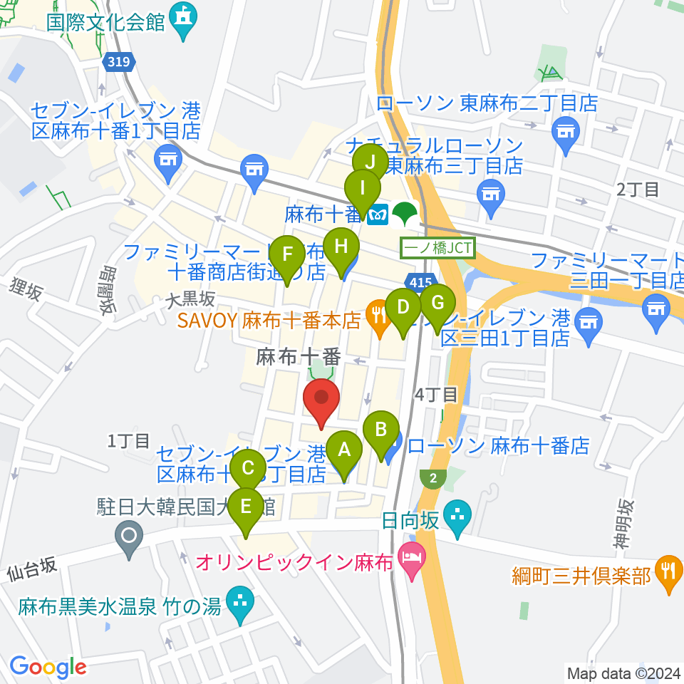 音楽塾ヴォイス東京校周辺のコンビニエンスストア一覧地図