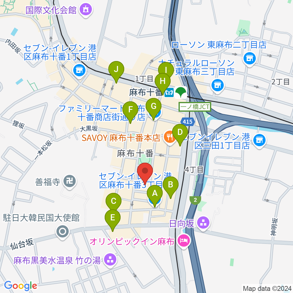 音楽塾ヴォイス東京校周辺のコンビニエンスストア一覧地図