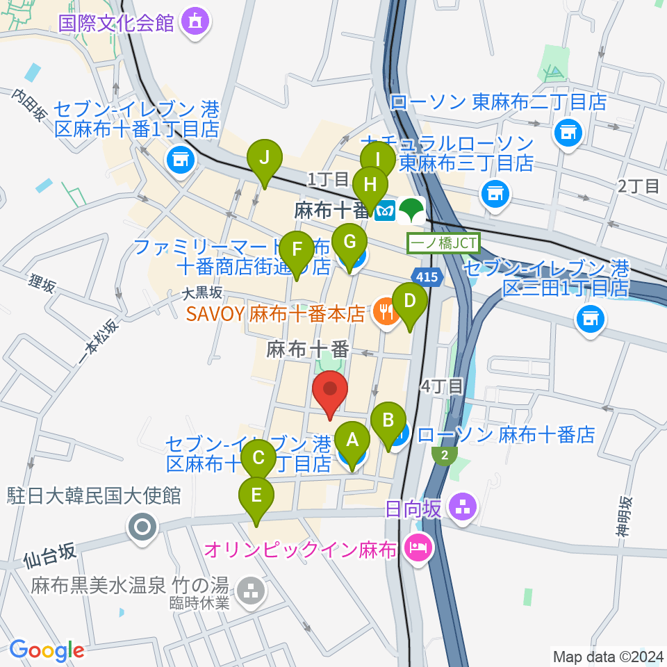 音楽塾ヴォイス東京校周辺のコンビニエンスストア一覧地図