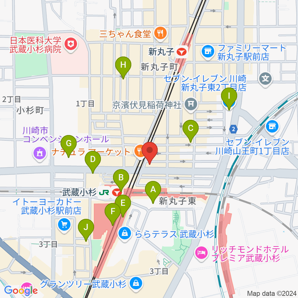 スタジオアイシャ周辺のコンビニエンスストア一覧地図