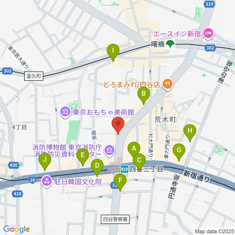 四谷ウナ・カンツォーネ周辺のコンビニエンスストア一覧地図