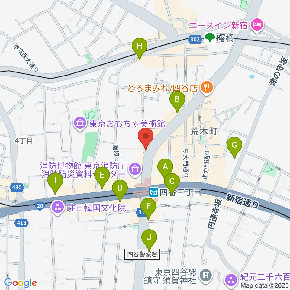 四谷ウナ・カンツォーネ周辺のコンビニエンスストア一覧地図