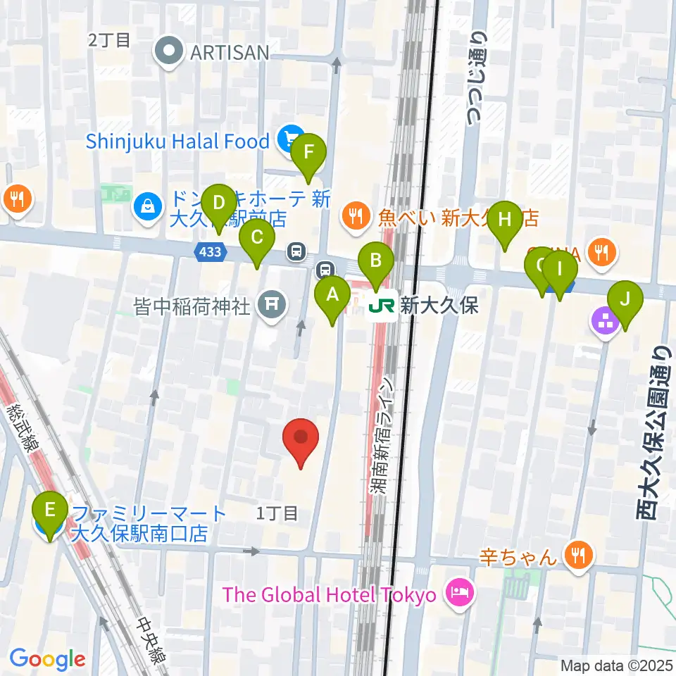 新宿ブロードバンドスタジオ/Pulse Studio周辺のコンビニエンスストア一覧地図