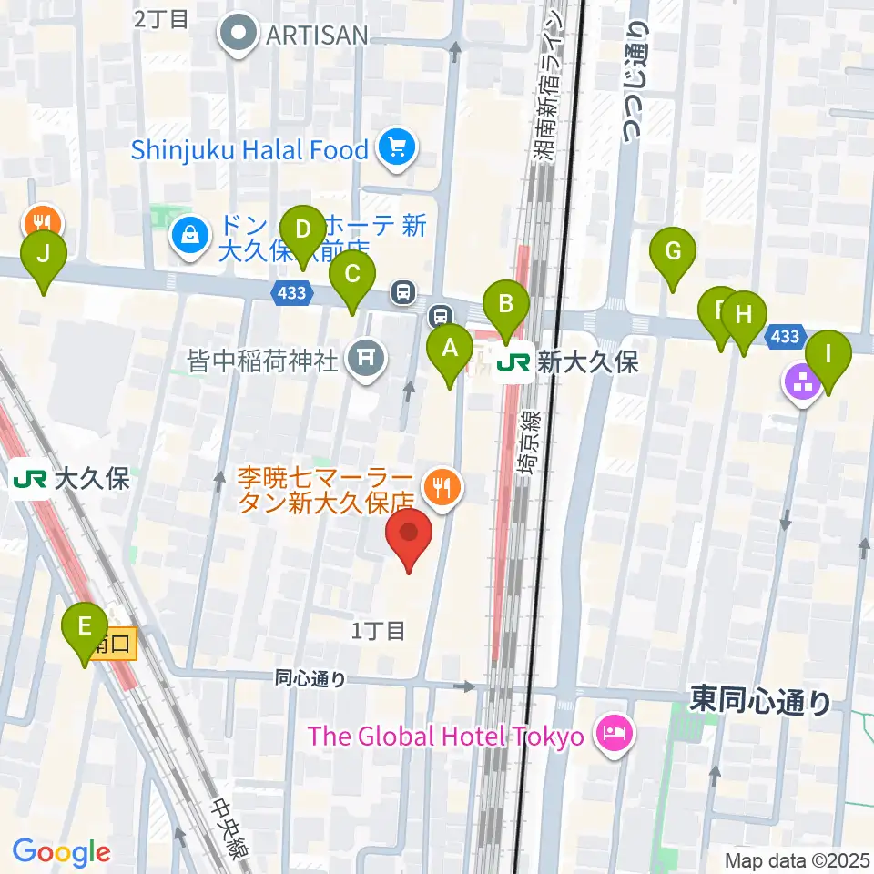 新宿ブロードバンドスタジオ/Pulse Studio周辺のコンビニエンスストア一覧地図