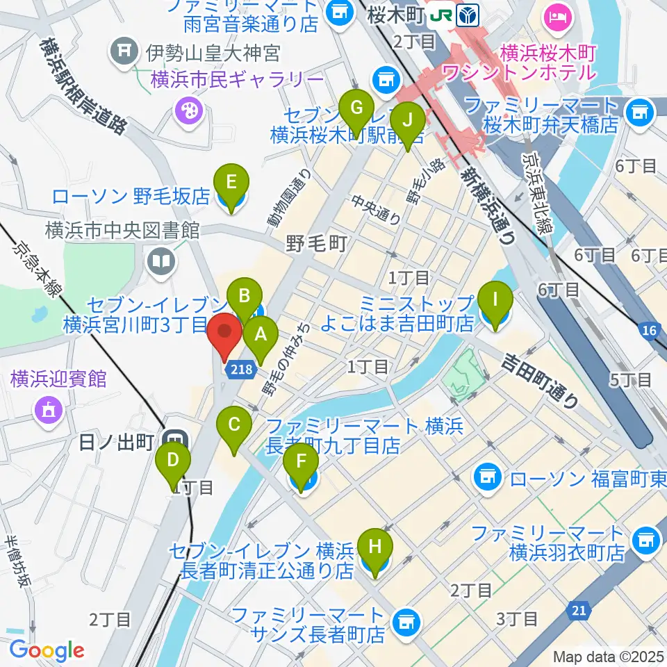 THE CLUB SENSATION周辺のコンビニエンスストア一覧地図
