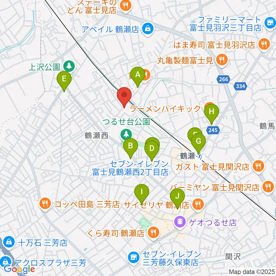 埼玉音楽院周辺のコンビニエンスストア一覧地図