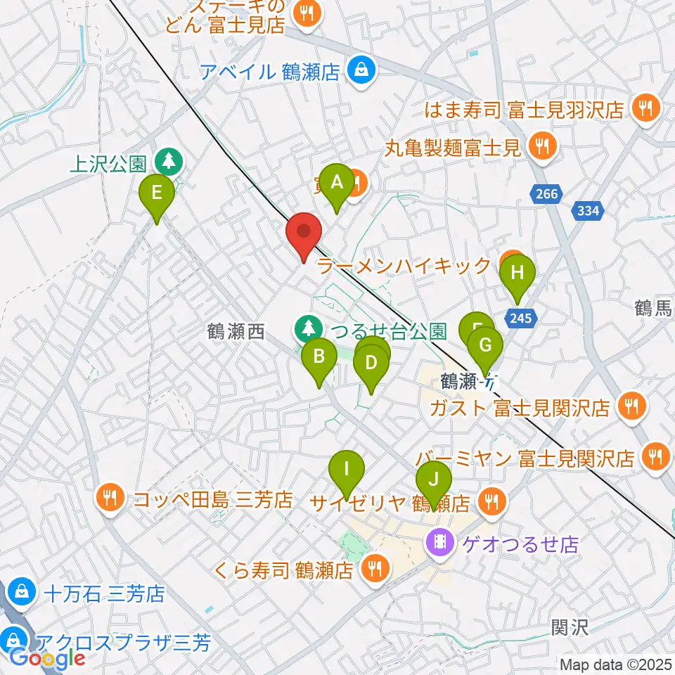 埼玉音楽院周辺のコンビニエンスストア一覧地図