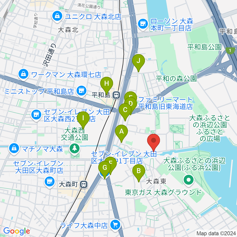 サウンドパーク周辺のコンビニエンスストア一覧地図