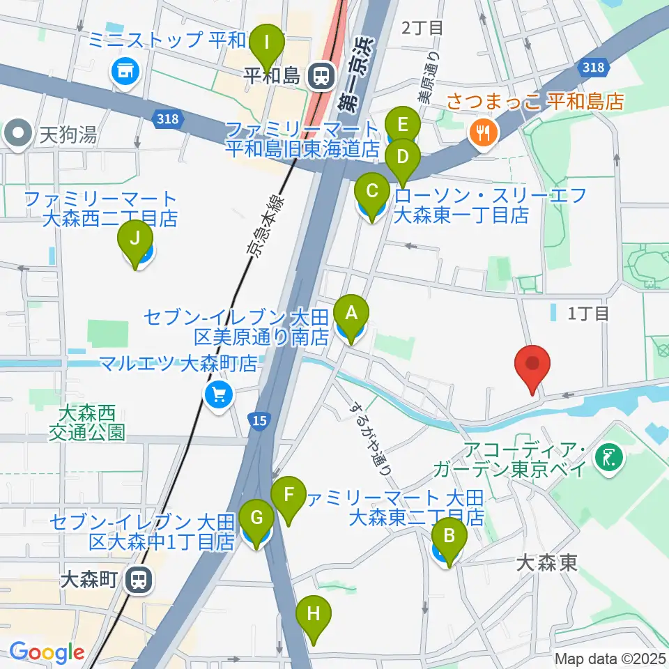 サウンドパーク周辺のコンビニエンスストア一覧地図