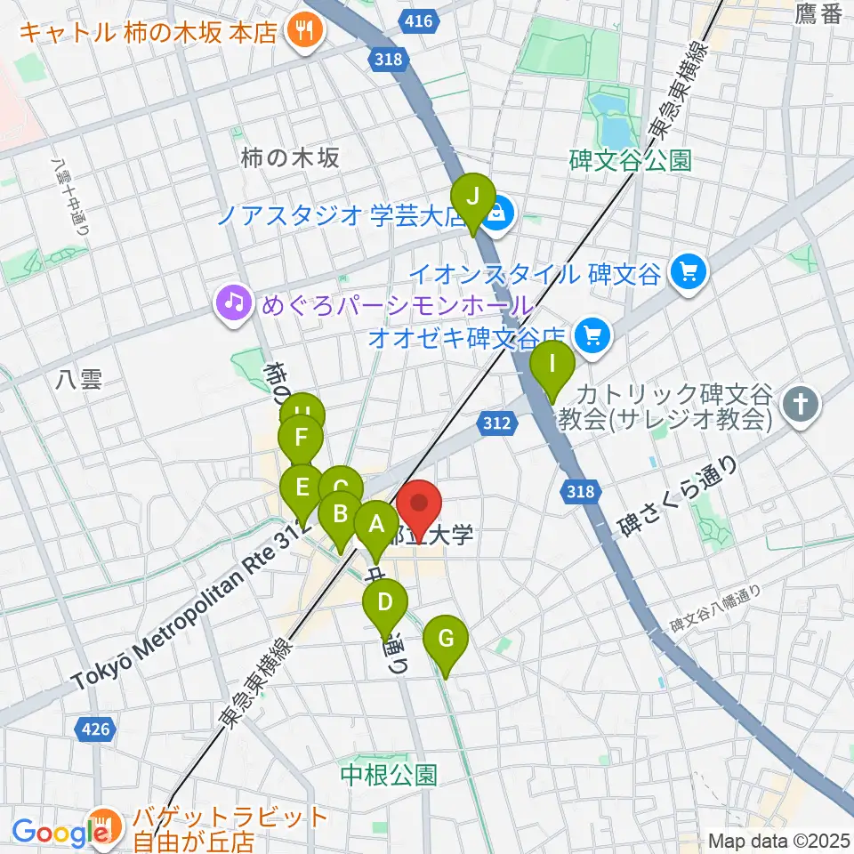 Rinky Dink Studio 都立大周辺のコンビニエンスストア一覧地図