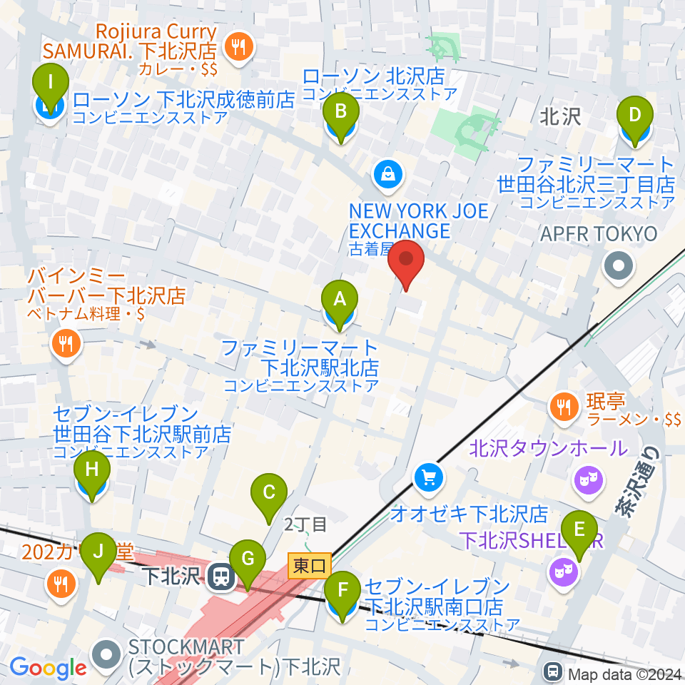 Rinky Dink Studio下北沢1st ERA店周辺のコンビニエンスストア一覧地図