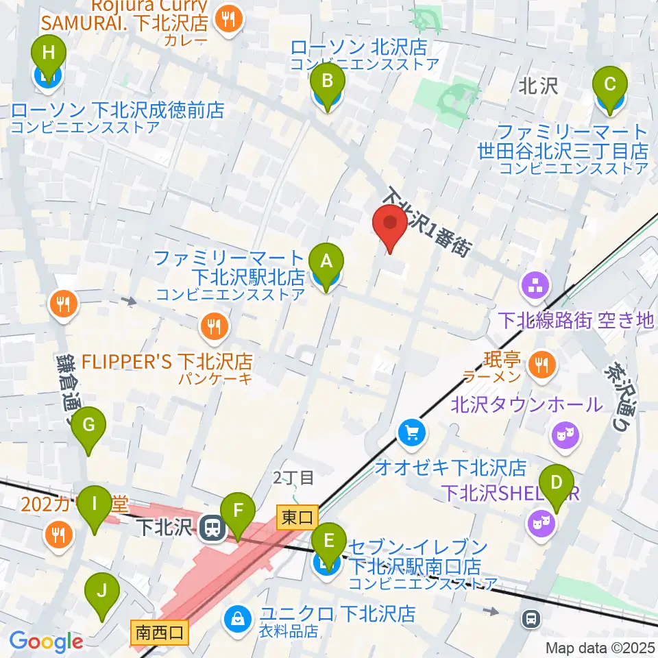 Rinky Dink Studio下北沢1st ERA店周辺のコンビニエンスストア一覧地図