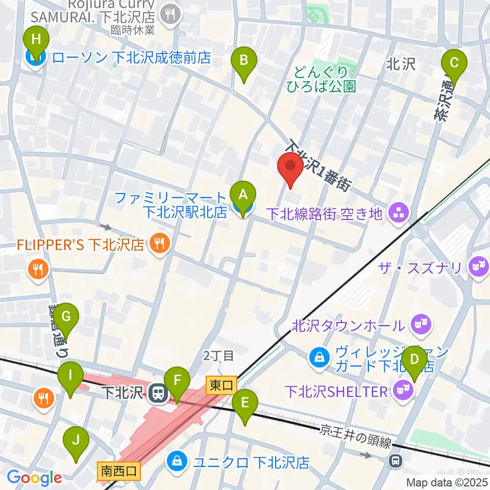 Rinky Dink Studio下北沢1st ERA店周辺のコンビニエンスストア一覧地図