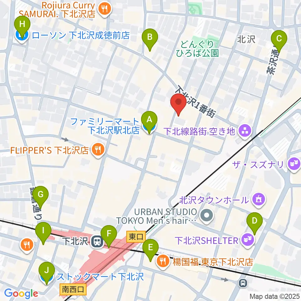 Rinky Dink Studio下北沢1st ERA店周辺のコンビニエンスストア一覧地図