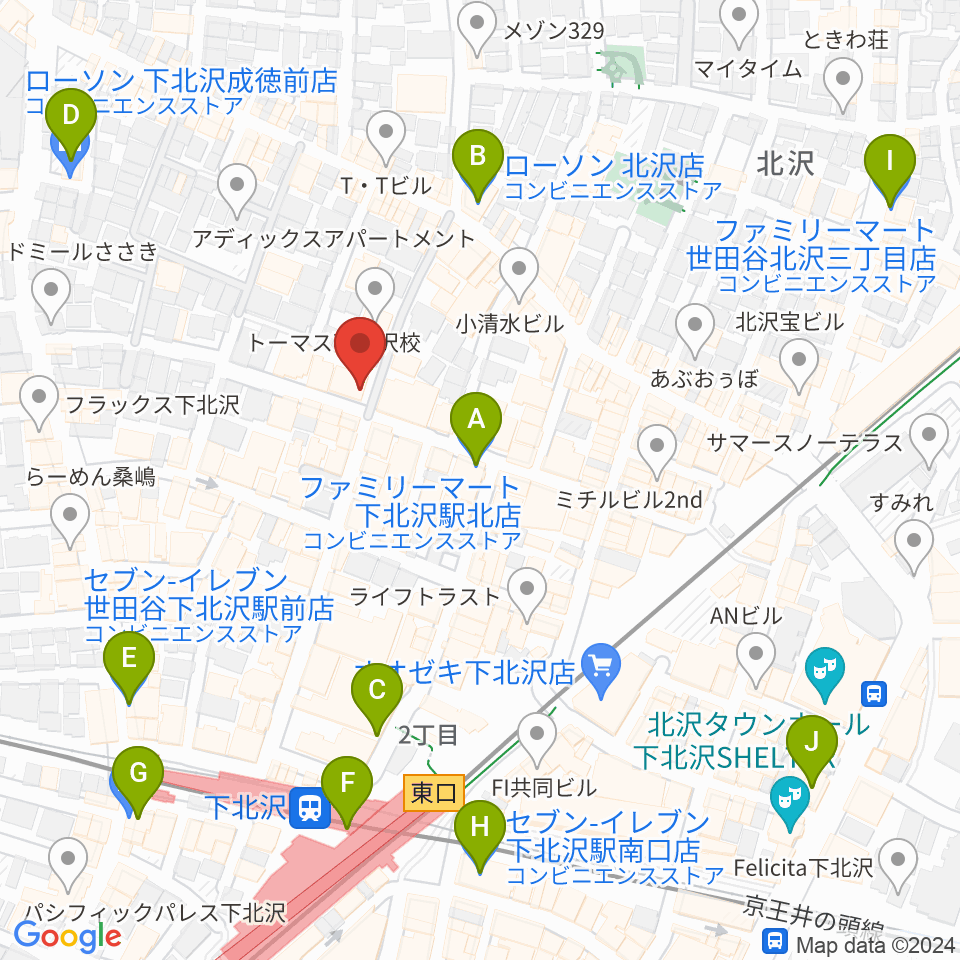 Rinky Dink Studio下北沢2nd周辺のコンビニエンスストア一覧地図