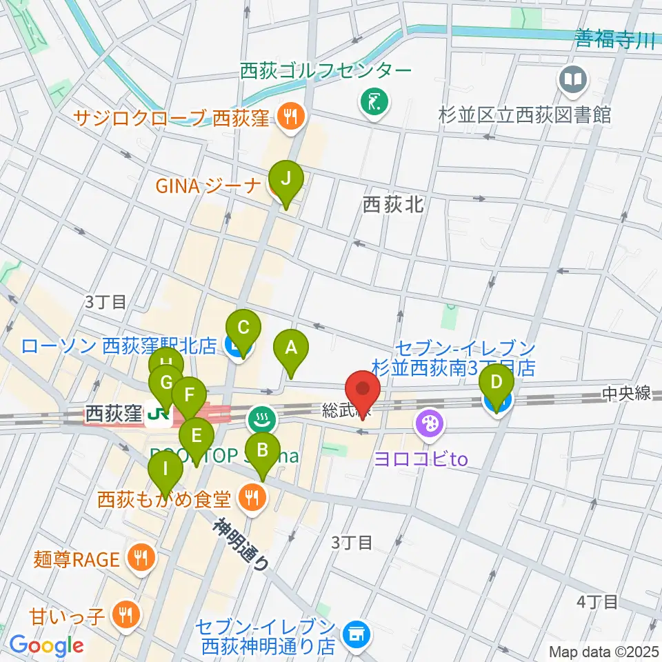 Rinky Dink Studio 西荻周辺のコンビニエンスストア一覧地図