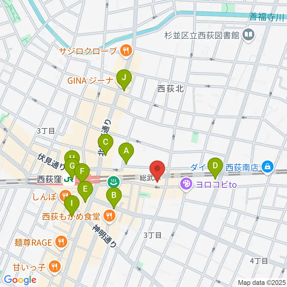 Rinky Dink Studio 西荻周辺のコンビニエンスストア一覧地図
