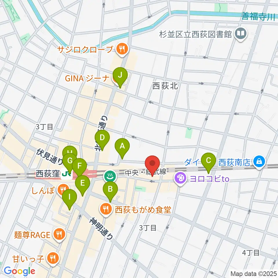 Rinky Dink Studio 西荻周辺のコンビニエンスストア一覧地図