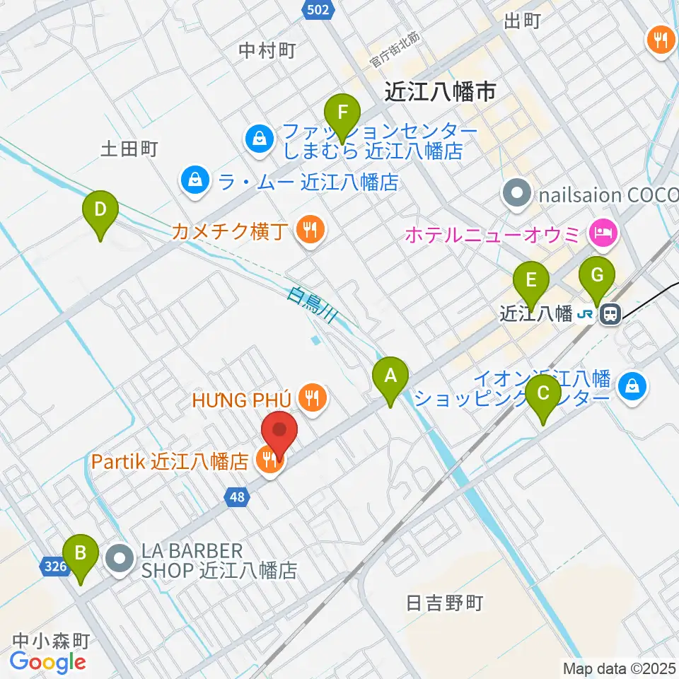 塚本楽器 近江八幡店周辺のコンビニエンスストア一覧地図