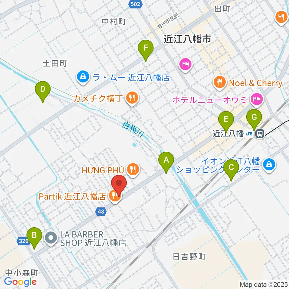 塚本楽器 近江八幡店周辺のコンビニエンスストア一覧地図