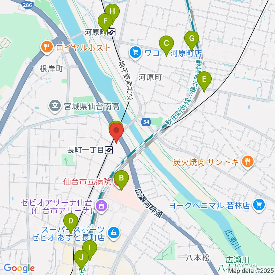 長町リプル周辺のコンビニエンスストア一覧地図