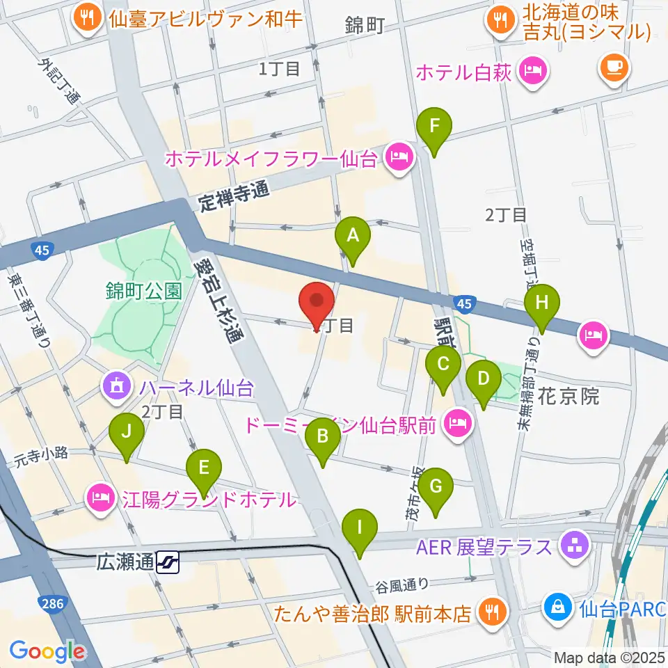 仙台ネオブラザーズ周辺のコンビニエンスストア一覧地図