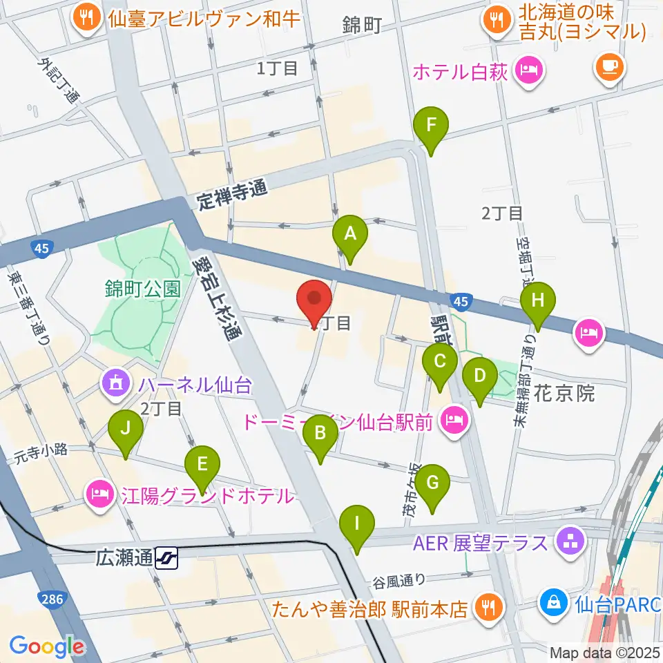 仙台ネオブラザーズ周辺のコンビニエンスストア一覧地図