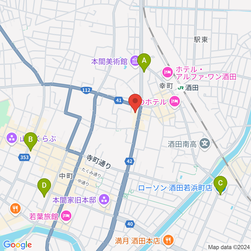 酒田MUSIC FACTORY周辺のコンビニエンスストア一覧地図