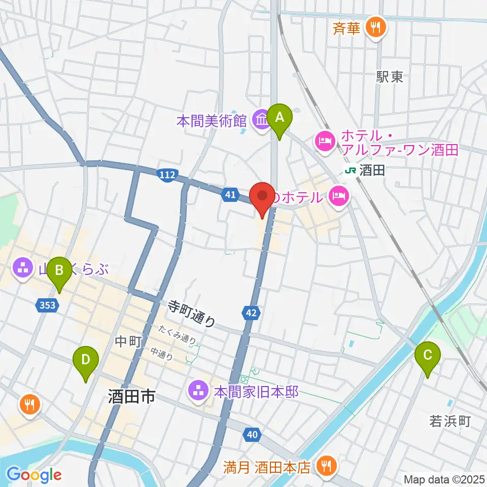 酒田MUSIC FACTORY周辺のコンビニエンスストア一覧地図