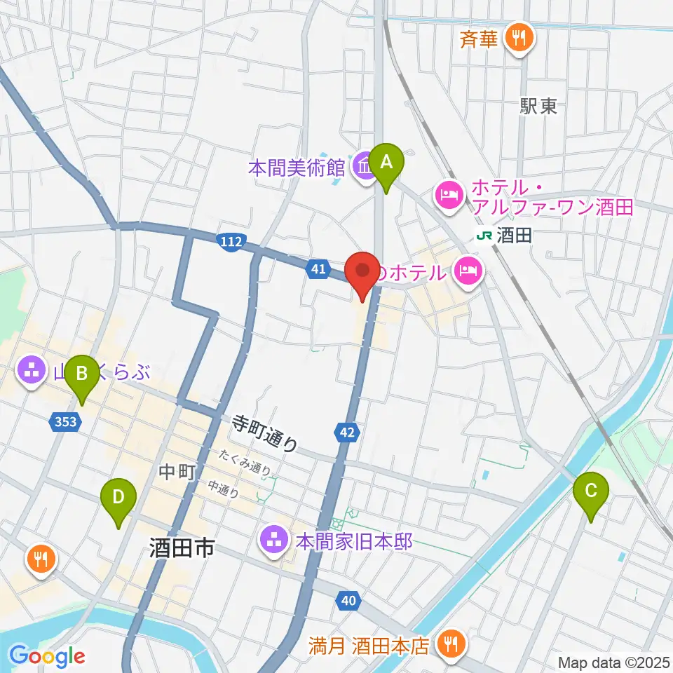 酒田MUSIC FACTORY周辺のコンビニエンスストア一覧地図
