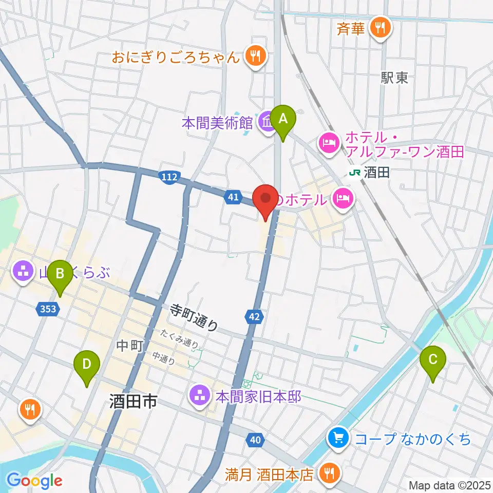 酒田MUSIC FACTORY周辺のコンビニエンスストア一覧地図