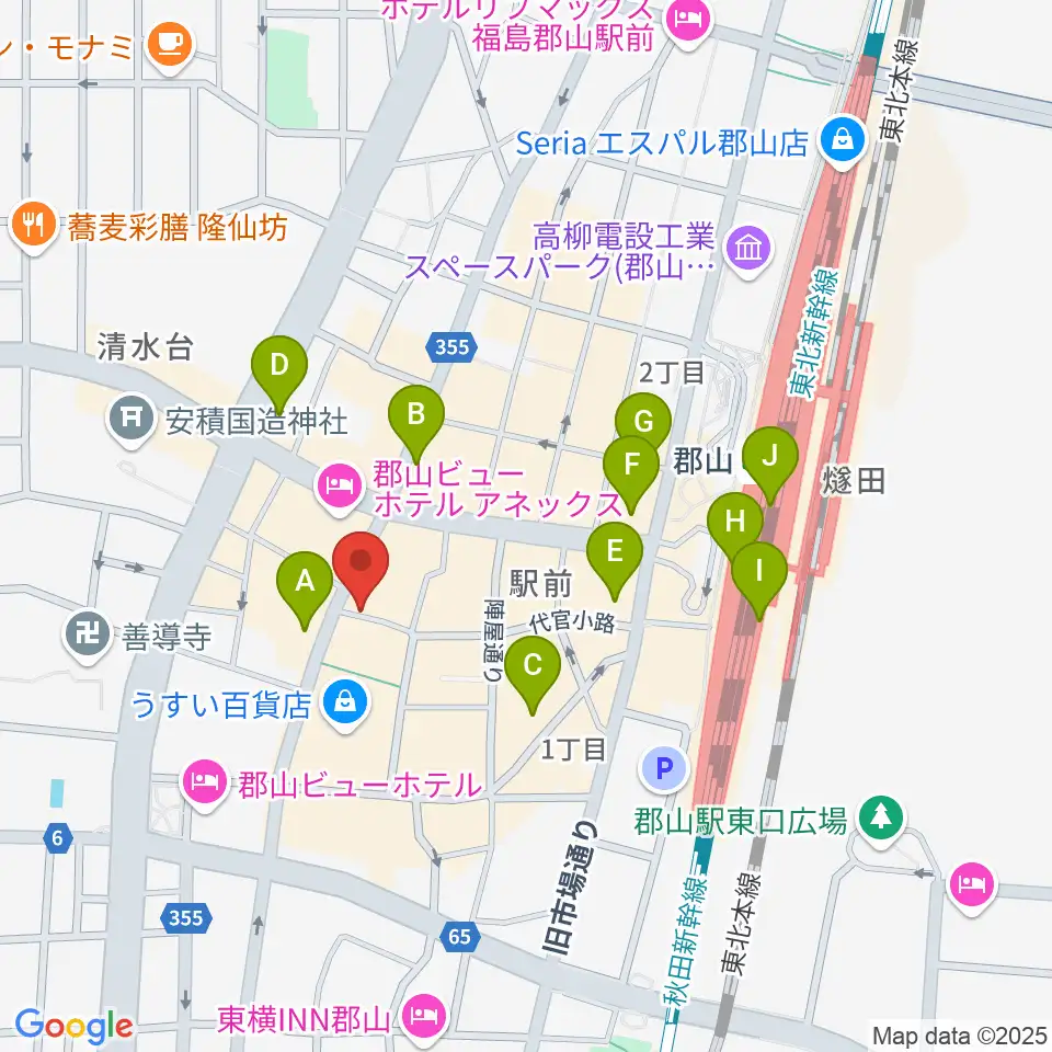 郡山PEAK ACTION周辺のコンビニエンスストア一覧地図