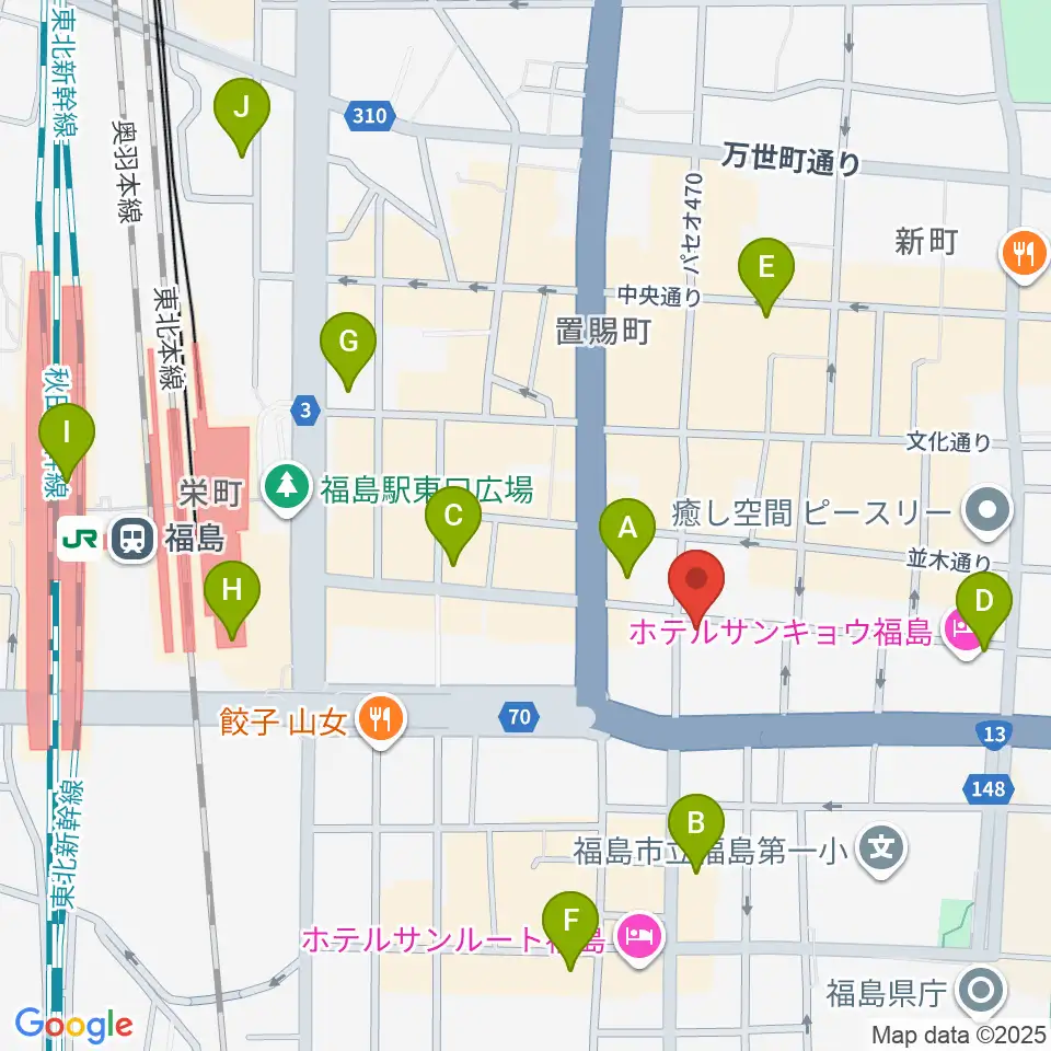 福島 CLUB NEO周辺のコンビニエンスストア一覧地図