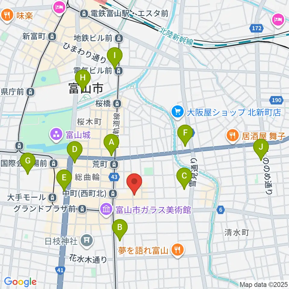 富山サマーナイト周辺のコンビニエンスストア一覧地図