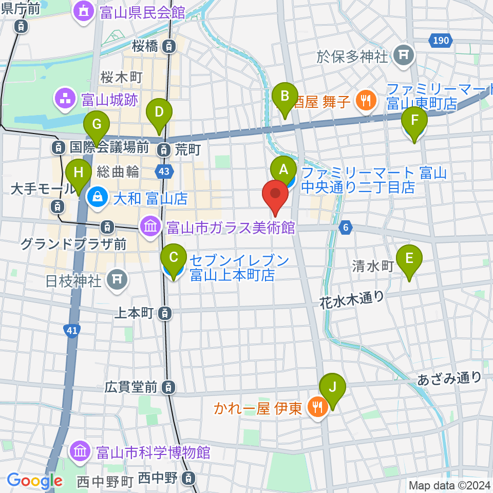 中教院Artist's周辺のコンビニエンスストア一覧地図