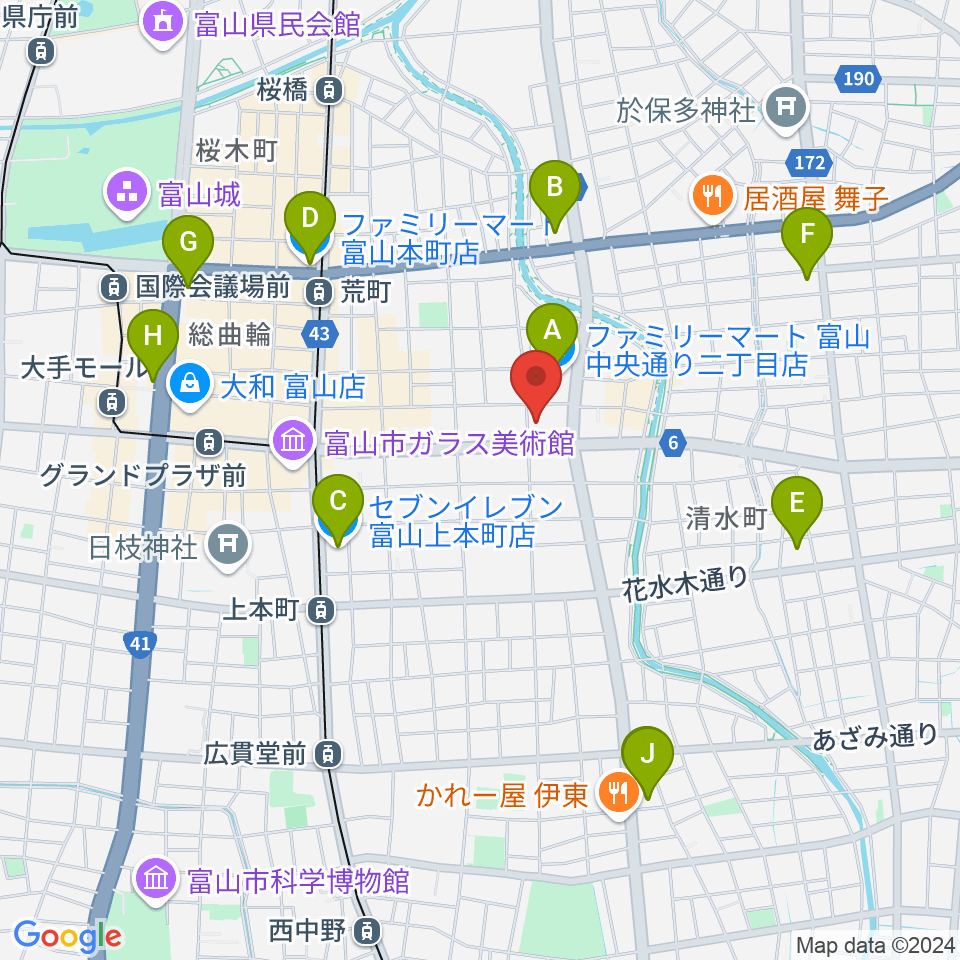 中教院Artist's周辺のコンビニエンスストア一覧地図