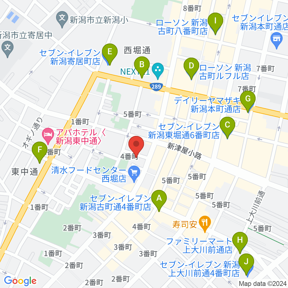 ジャズ喫茶スワン周辺のコンビニエンスストア一覧地図