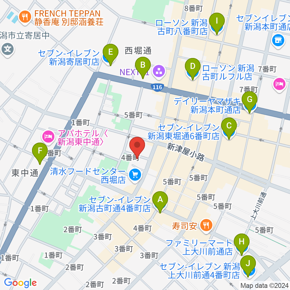 ジャズ喫茶スワン周辺のコンビニエンスストア一覧地図